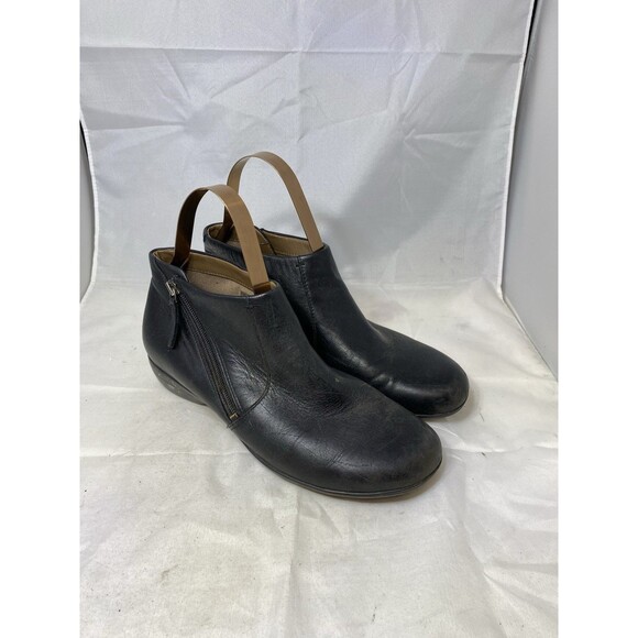 Dansko Boots Womens Fifi Ankle Black Leather Zip Comfort Shoes Size 40 US 9 - Picture 1 of 9